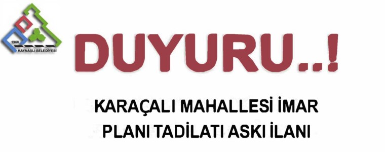 Karaçalı Mahallesi G26B21B3C Pafta Plan Tadilatı