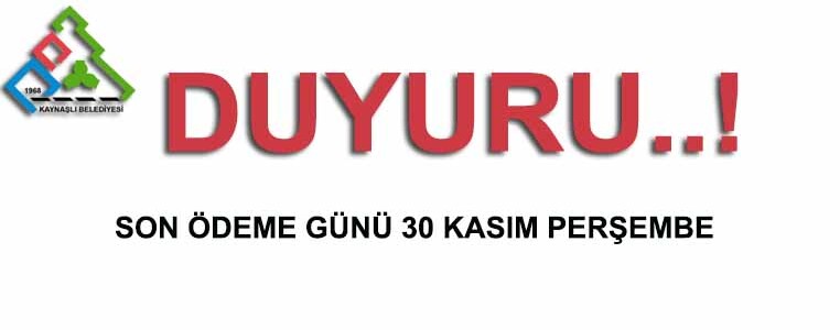 EMLAK – İLAN REKLAM ve ÇEVRE TEMİZLİK VERGİ ÖDEMELERİNİN SON GÜNÜ 30 KASIM PARŞEMBE