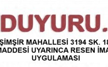 Şimşir Mahallesi, 3194 Sayılı İmar Kanununun 18. Maddesine Göre Re’sen Düzenleme yapılması