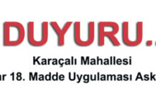 Karaçalı Mahallesi, 3194 Sayılı İmar Kanununun 18. Maddesine Göre Re’sen Düzenleme yapılması